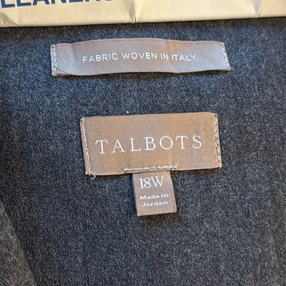Talbots Wool Gray Blazer Suit Jacket 18w - Picture 5 of 6